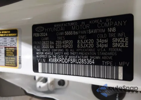 2024 Hyundai Ioniq 5 Limited из США, поврежденный, VIN KM8KRDDF5RU285364